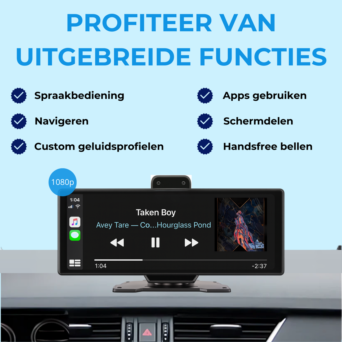 Apple / Android CarPlay - 9.3 inch | Premium Display - met Dashcam (2025)