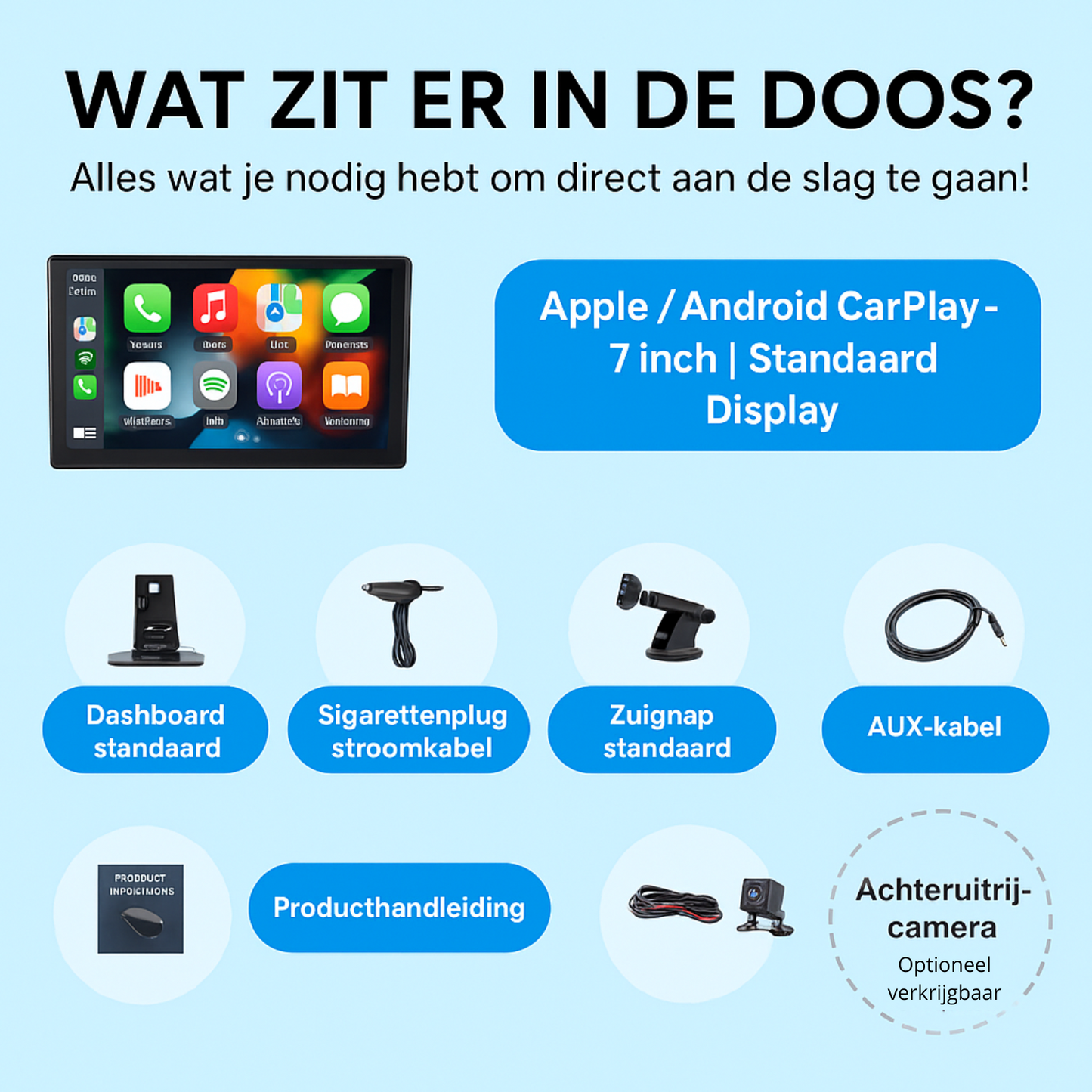 Apple / Android CarPlay – 7 inch | Standaard Display