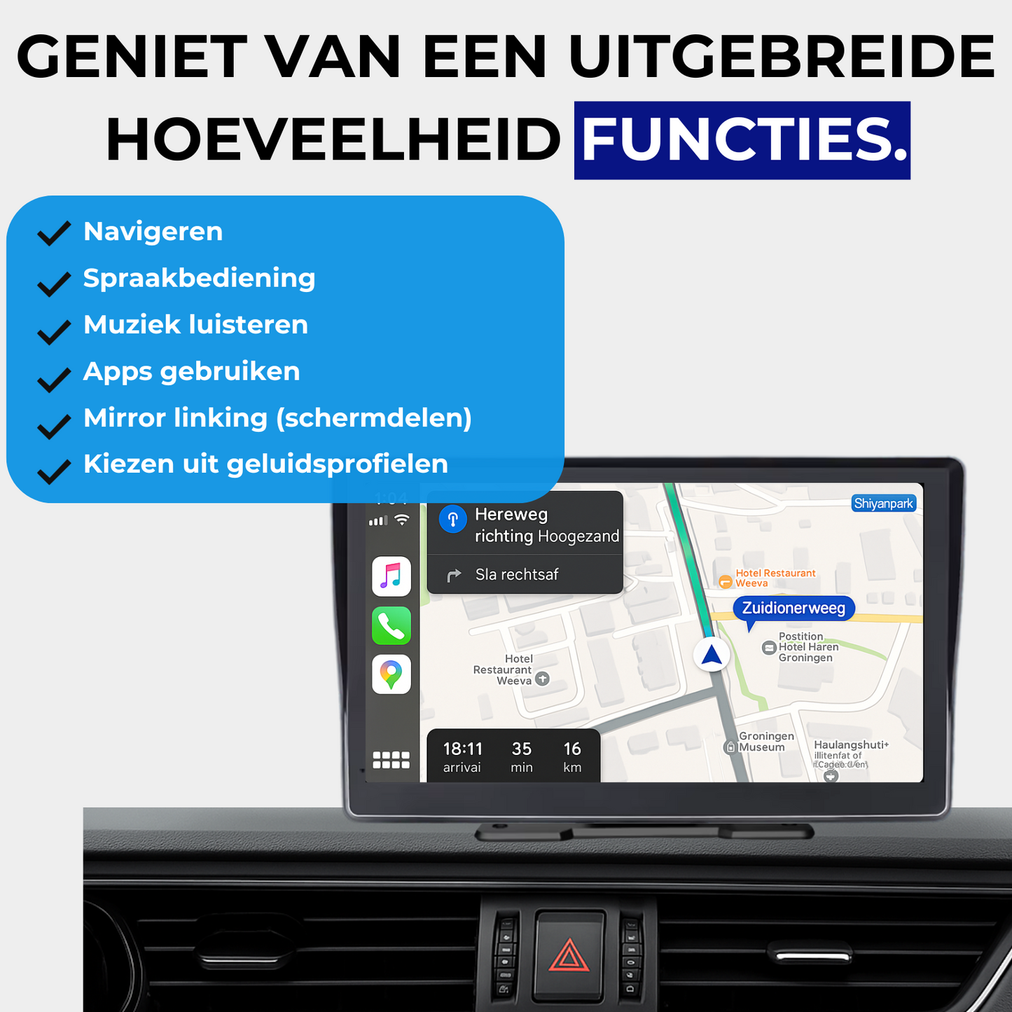 Apple / Android CarPlay - 7 inch scherm