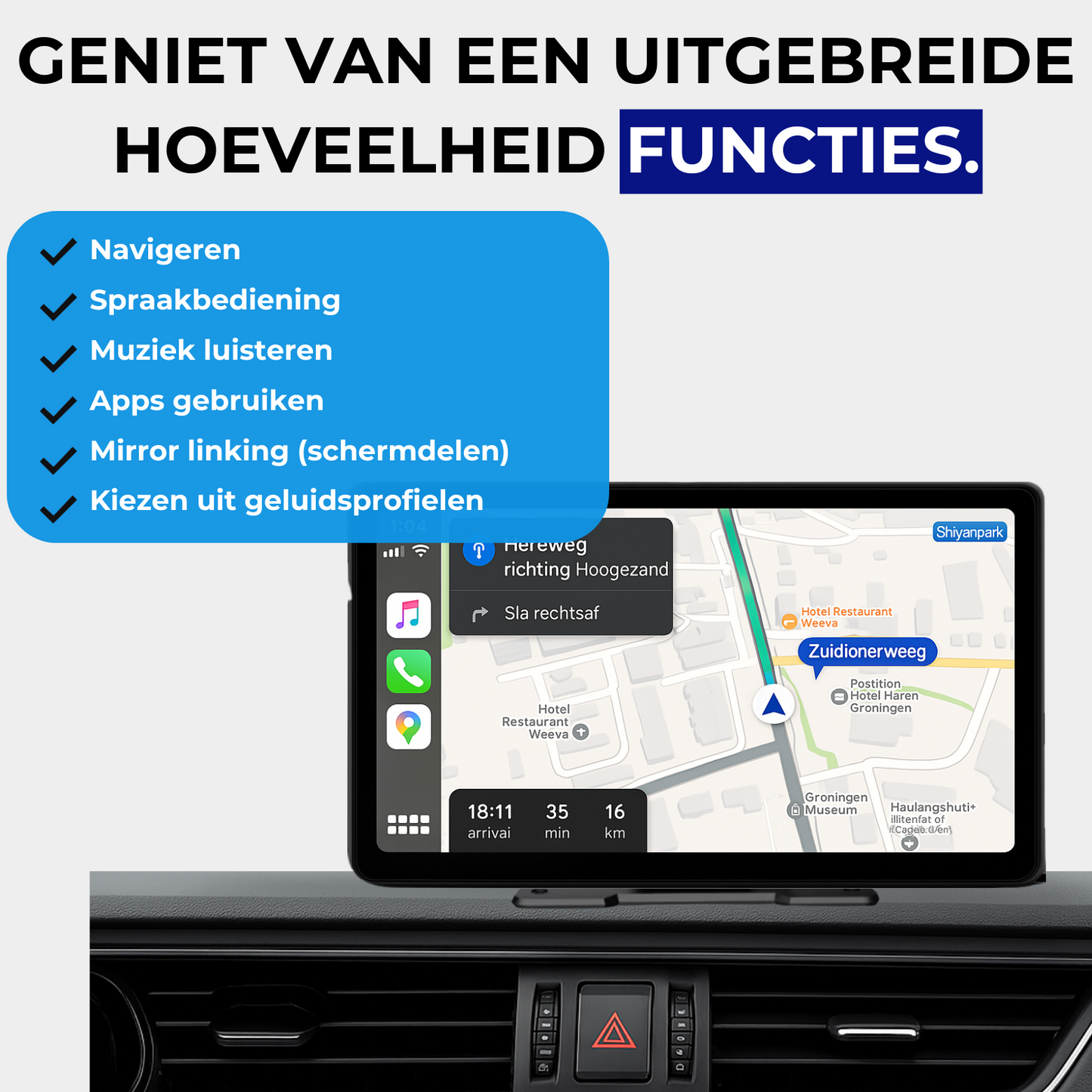 Apple / Android CarPlay - 9 inch scherm