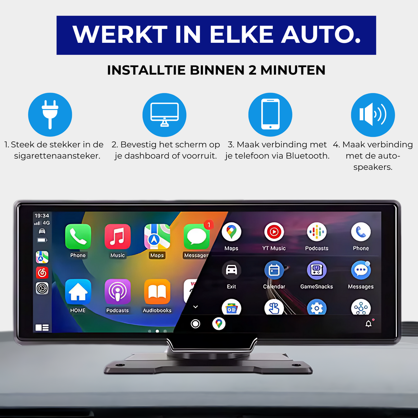 Apple / Android CarPlay - 10.26 inch scherm