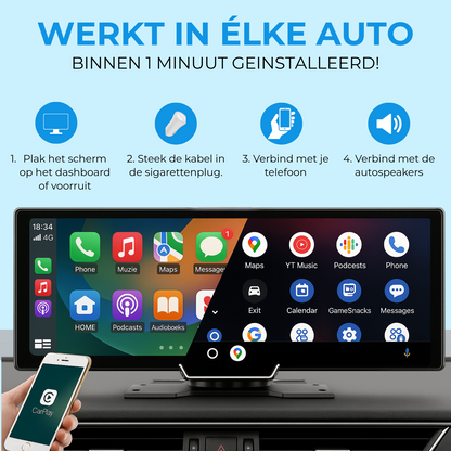 Apple / Android CarPlay - 9.3 inch | Premium Display - met Dashcam (2025)